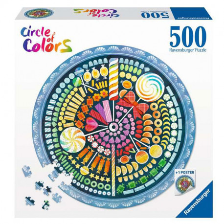 Puzle Circular - Circle of Colors Rainbow Cake - 500 peces