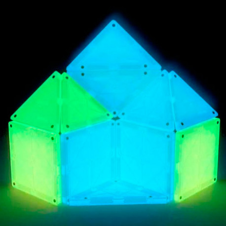 IMANIX Glow in the Dark juego de construcción magnético - 16 piezas translúcidas