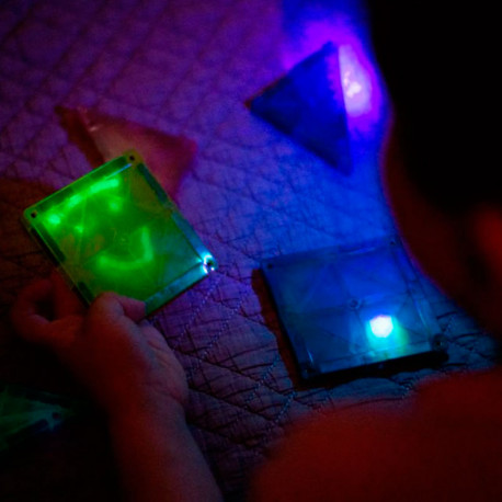 IMANIX Glow in the Dark juego de construcción magnético - 16 piezas translúcidas
