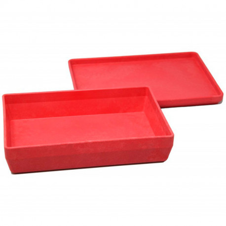 Caja de almacenaje con tapa de madera RE-Wood® en color rojo de Wissner-  envío 24/48 horas 