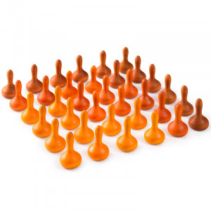 36 piezas en forma de calabaza de madera para mandalas - naranja