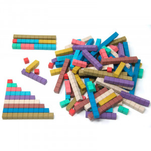 Regletes de càlcul Montessori - 100 peces de fusta reciclada RE-wood