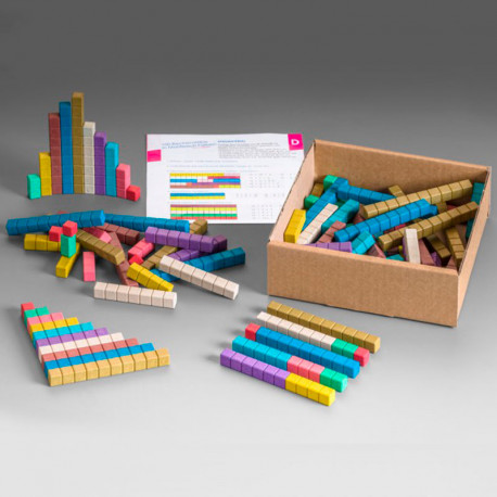 Regletes de càlcul Montessori - 100 peces de fusta reciclada RE-wood