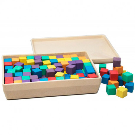 Cubs de colors 2x2x2 - 150 peces de fusta reciclada RE-wood