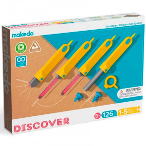 makedo DISCOVER - sistema creativo de construcción de cartón - 126 piezas