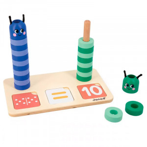 Las Orugas juego de madera de composición y comparación de números