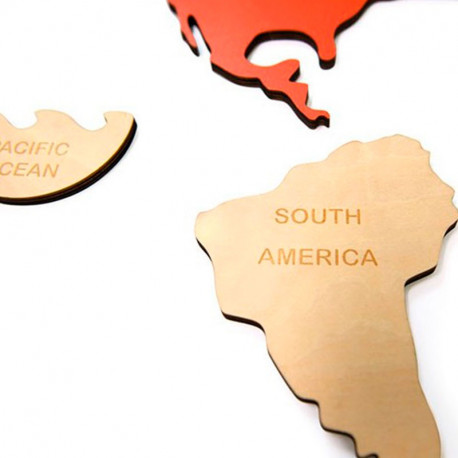 Mapa de los Continentes - puzle de madera