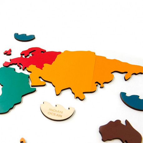 Mapa de los Continentes - puzle de madera