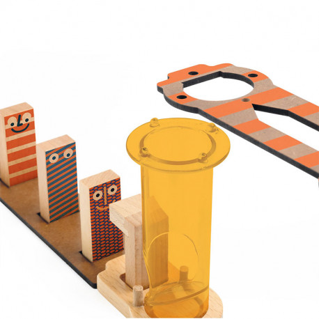 Zig & Go JUNIOR Magic - Juego de madera de construcción y reacción en cadena 43 piezas