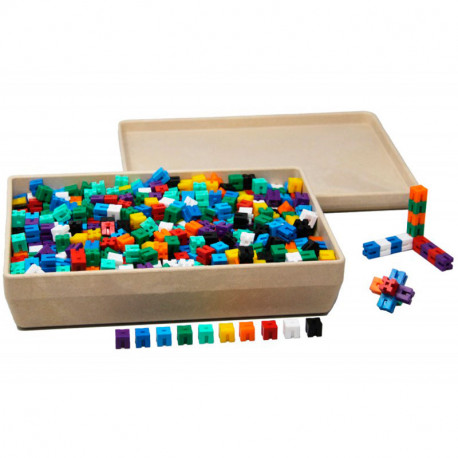 Cubos conectables de colores 1cm - 1000 piezas de plástico reciclado RE-plastic