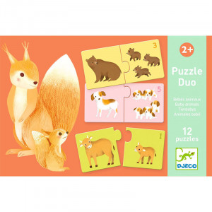 Puzzle Duo Animales Bebés - 24 piezas