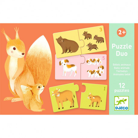 Puzzle Duo Animales Bebés - 24 piezas