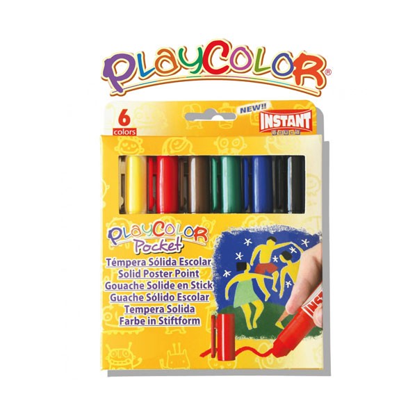 Tempera sólida barra (5 gr) 6 colores Playcolor Pocket