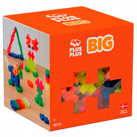 Plus-Plus BIG Cubo 100 piezas colores NEÓN - juguete de construcción