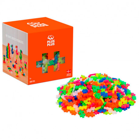 Plus-Plus MINI Cubo 600 piezas colores NEÓN - juguete de construcción