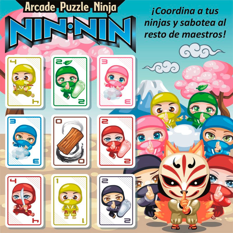 NIN-NIN Arcade Puzzle Ninja - Juego de cartas para 1-6 jugadores