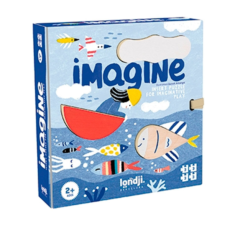 Imagine - 4 puzles con encajes de madera