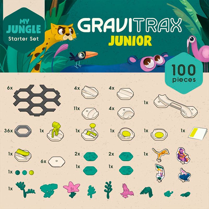 GraviTrax JUNIOR Jungle set de iniciación - pista de canicas interactiva - LIQUIDACIÓN