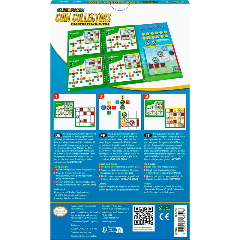 Super Mario Coin Collectors - Puzle magnètic de viatge per a 1 jugador