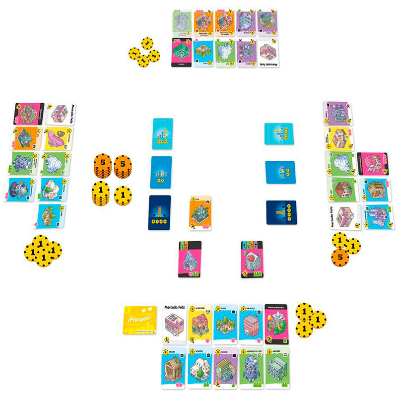 Happy City - Juego de cartas de planificación y estrategia para 2-5 jugadores