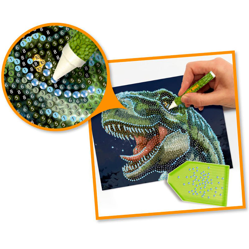 Pintar amb diamants Imatges Crystal Glow - T-Rex World