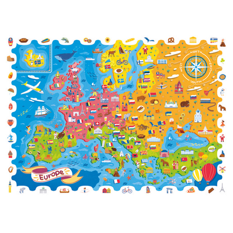 Puzle Detectiu El Mapa d'Europa - 108 peces