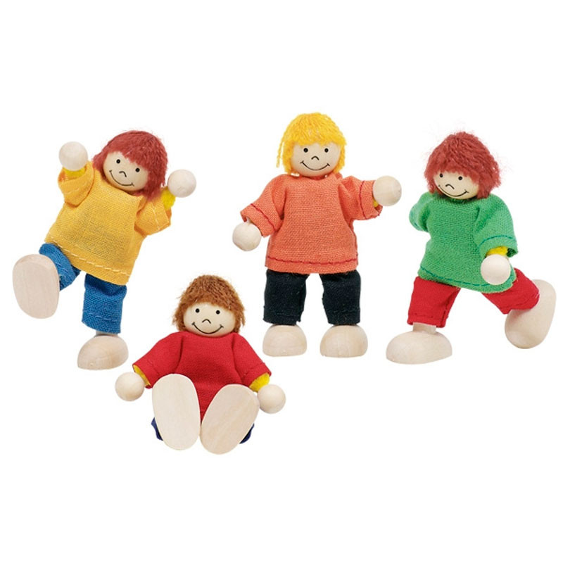 Niños - muñecos flexibles para casa de Muñecas