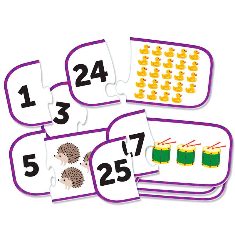 Counting Puzle Cards - puzles de 2 peces per a comptar fins a 25