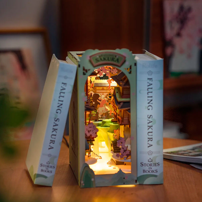 Falling Sakura - Soporte de libros creativo 3D (DIY)