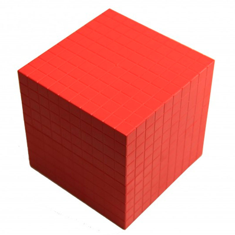 Cubo de miles rojo hecho de RE-Plastic.