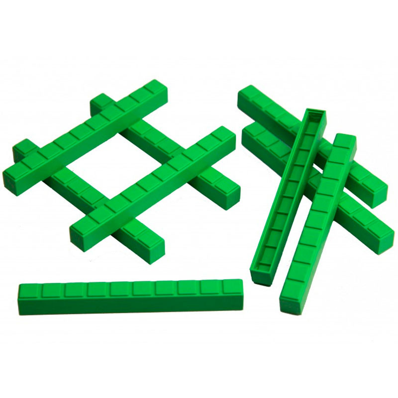 Tiras verdes de decenas hechas de RE-Plastic.