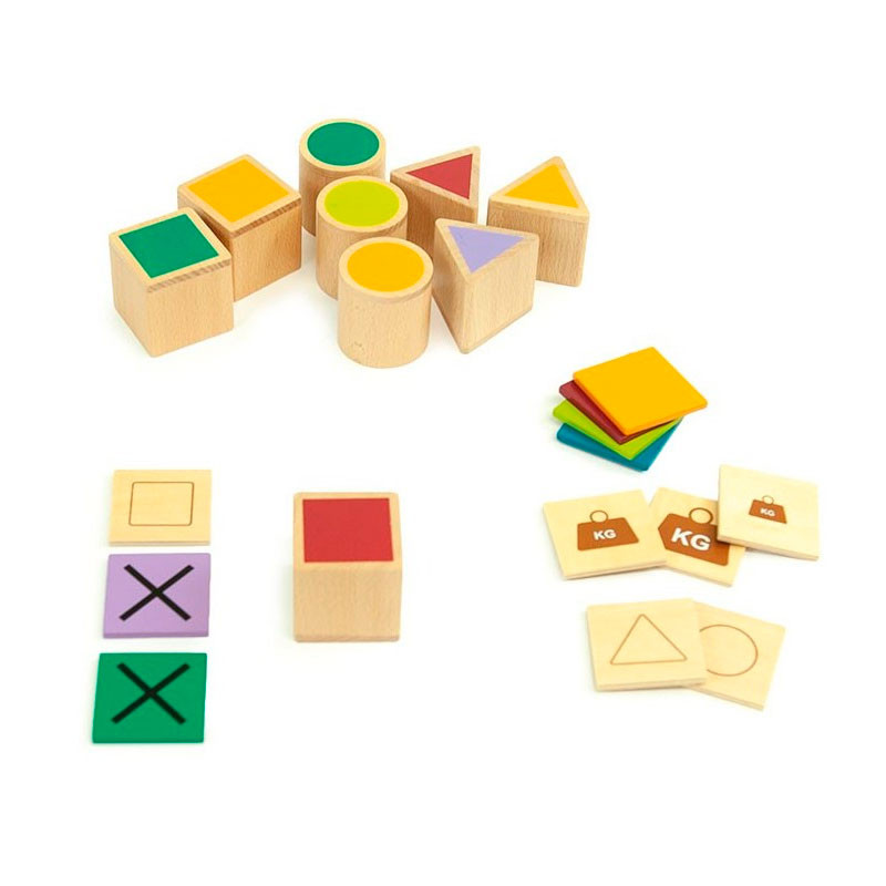Pesos y Atributos - juego de clasificación de madera
