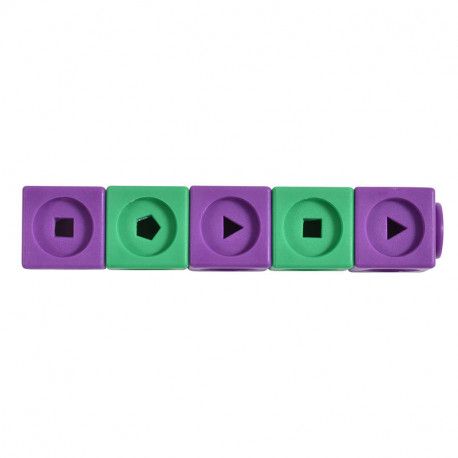 Cubs encaixables matemàtics amb formes geomètriques 2x2cm en 10 colors - 100 o..