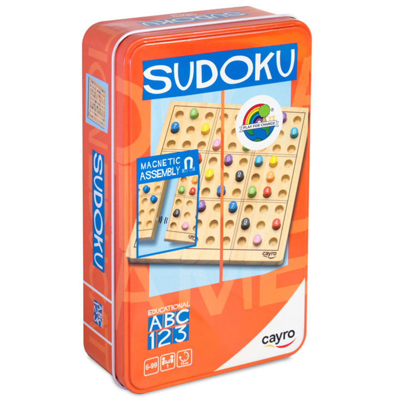 SUDOKU de madera en caja de metal