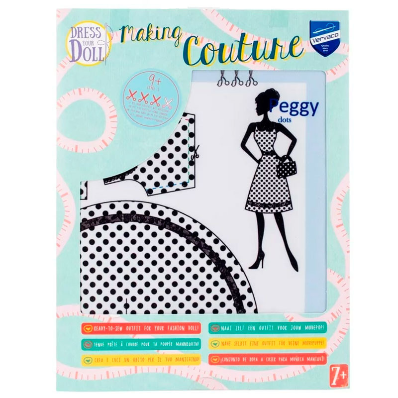 Conjunto de Ropa para coser Peggy Dots - Dress your Doll