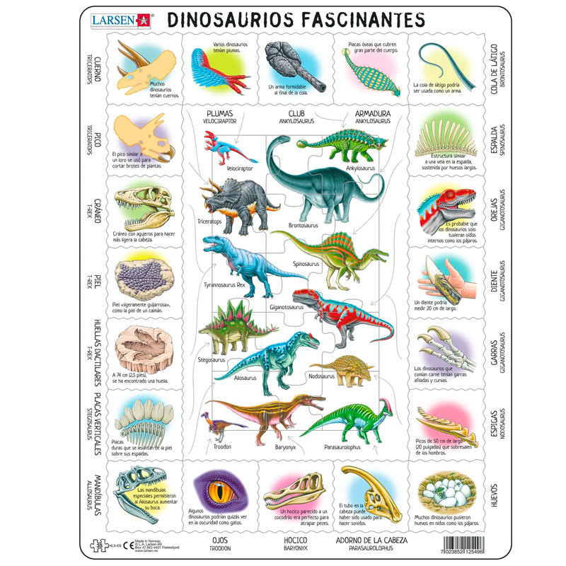 Puzle Educatiu Larsen 35 peces - Dinosaures Fascinants (castellà)