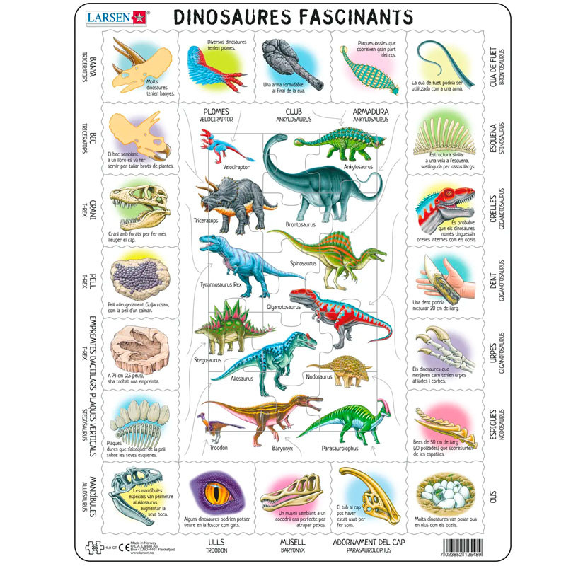 Puzle Educatiu Larsen 35 peces - Dinosaures Fascinants (català)