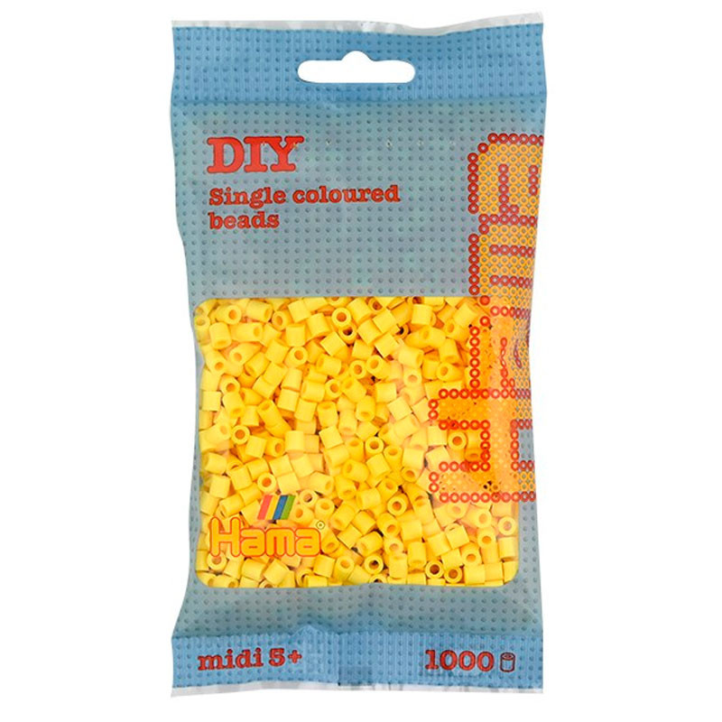 1000 perlas Hama MIDI de color amarillo (bolsa)