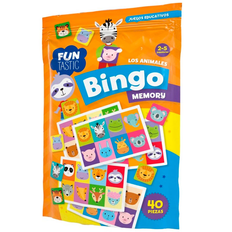 Borsa 2 jocs Bingo i Memory - Els Animals