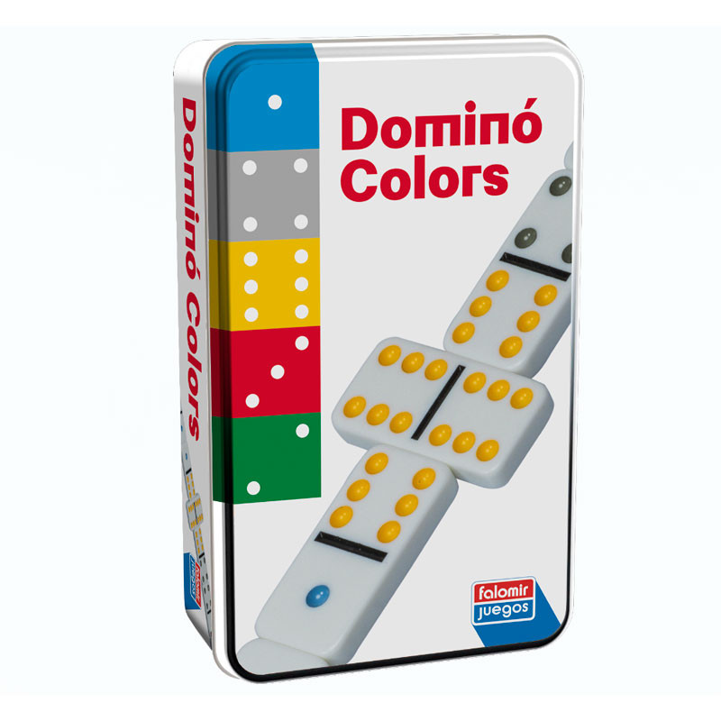 DOMINO Colors - joc clàssic en caixa de metall