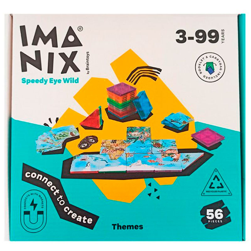 IMANIX Speedy Eye Wild - Puzzle 56 piezas Mapamundi Animales