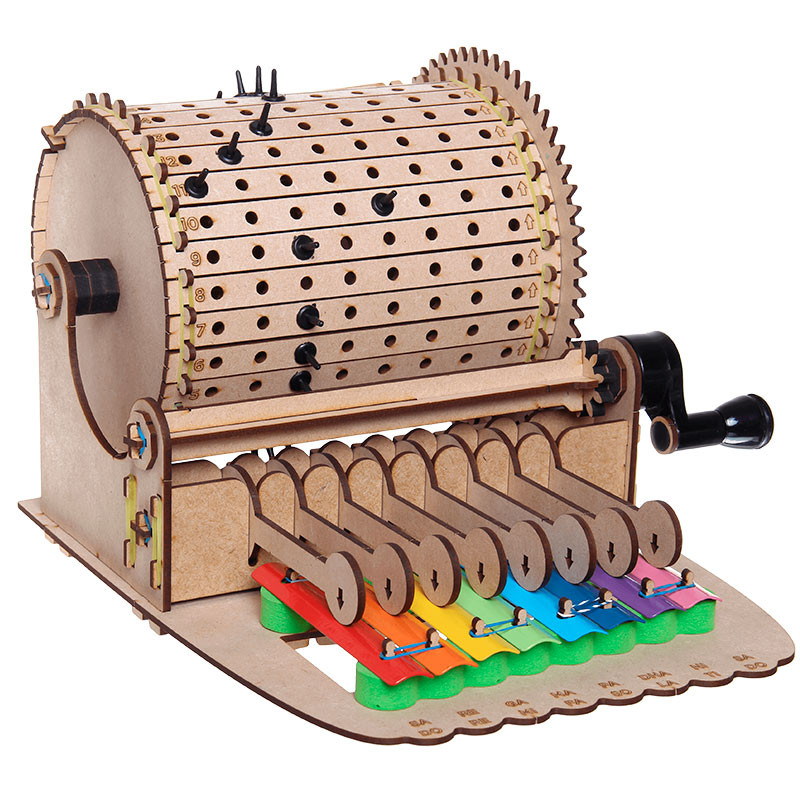 Organillo musical con manivela de madera - juguete de construcción DIY (Hazlo tú mismo)