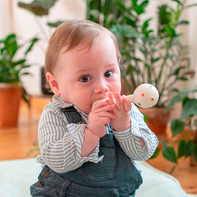 Sonajero y Mordedor para bebé de caucho 100% natural - Baby Gym