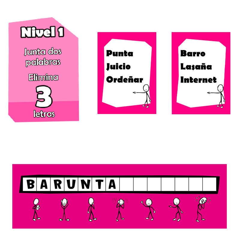 JUNTABRAS - Creatiu joc de taula d'ajuntar paraules per a 2-8 jugadors (castellà)