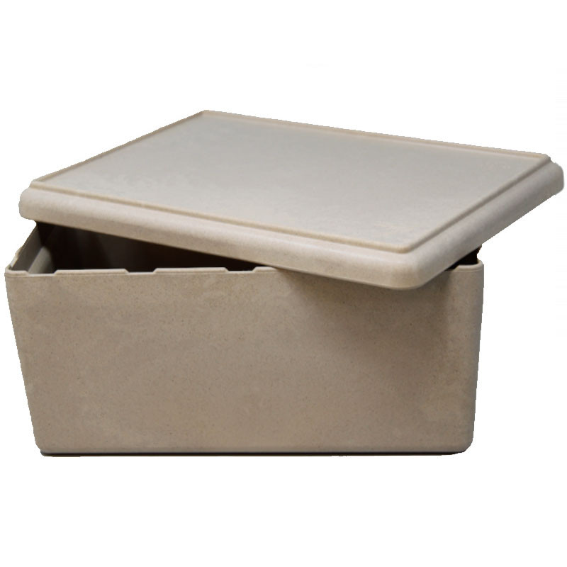 Caixa de magatzematge amb tapa de fusta reciclada RE-Wood® en color natural (25 x 18 x 11.5 cm)