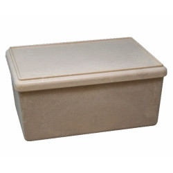 Caja de almacenaje con tapa de madera reciclada RE-Wood® en color natural (25 x 18 x 11.5 cm)