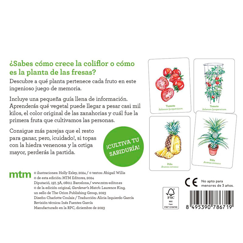 Una Planta, Un Fruit - Joc de memòria il·lustrat (castellà)