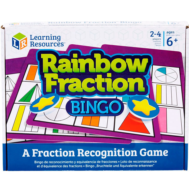 Bingo de Fracciones y Porcentajes  Arco Iris - Rainbow Fraction para 2-4 jugadores