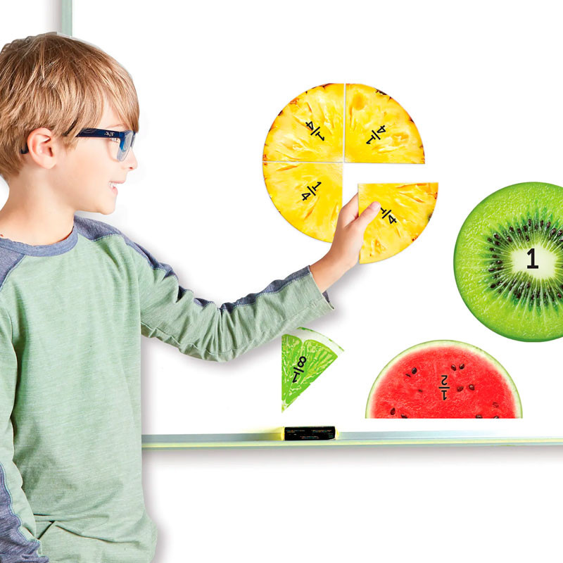 Fraciones Magnéticas de Frutas - Set de 6 frutas de 20 cm de diámetro para el aula