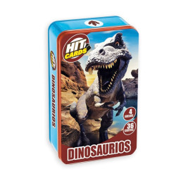 Hit Cards DINOSAURIOS - 4 juegos educativos en caja de metal